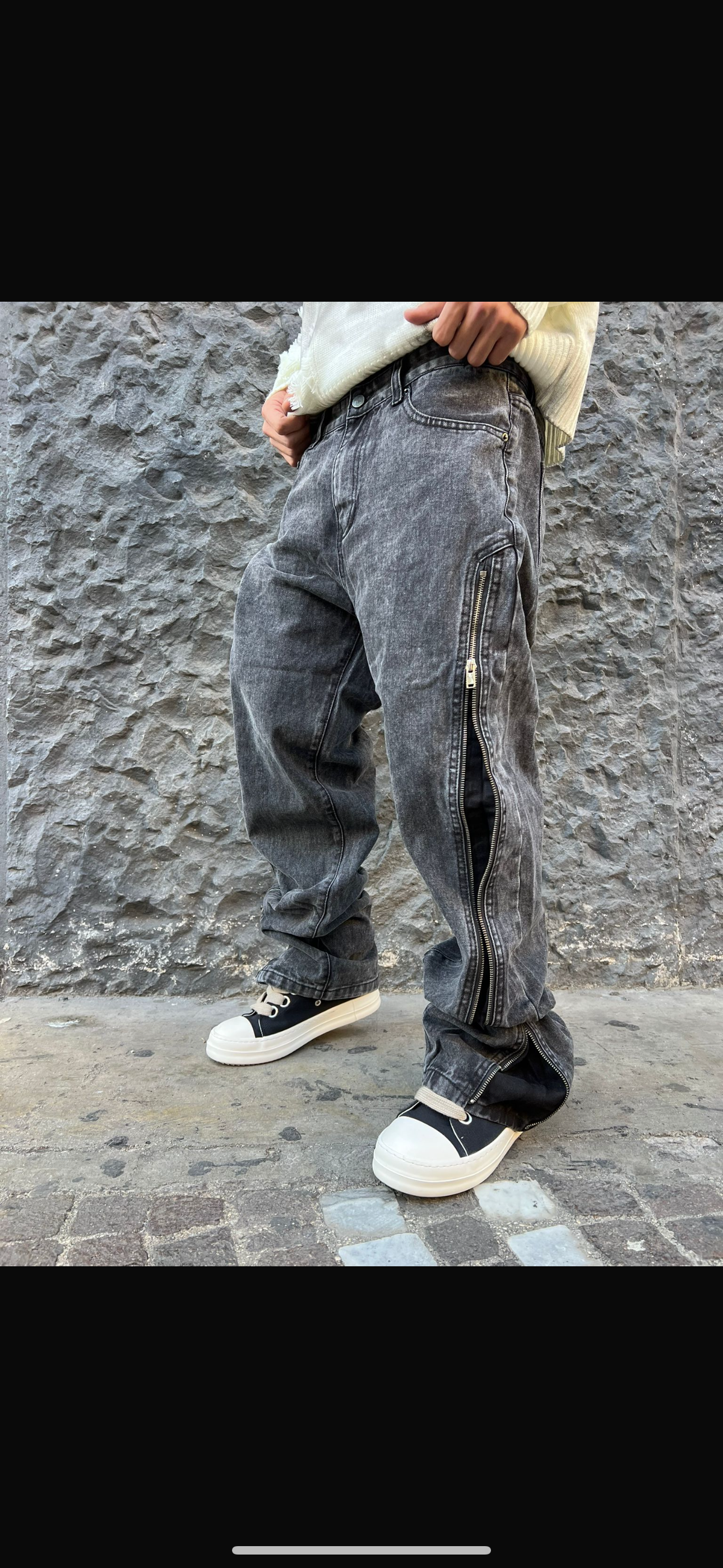 LONG ZIP GREY