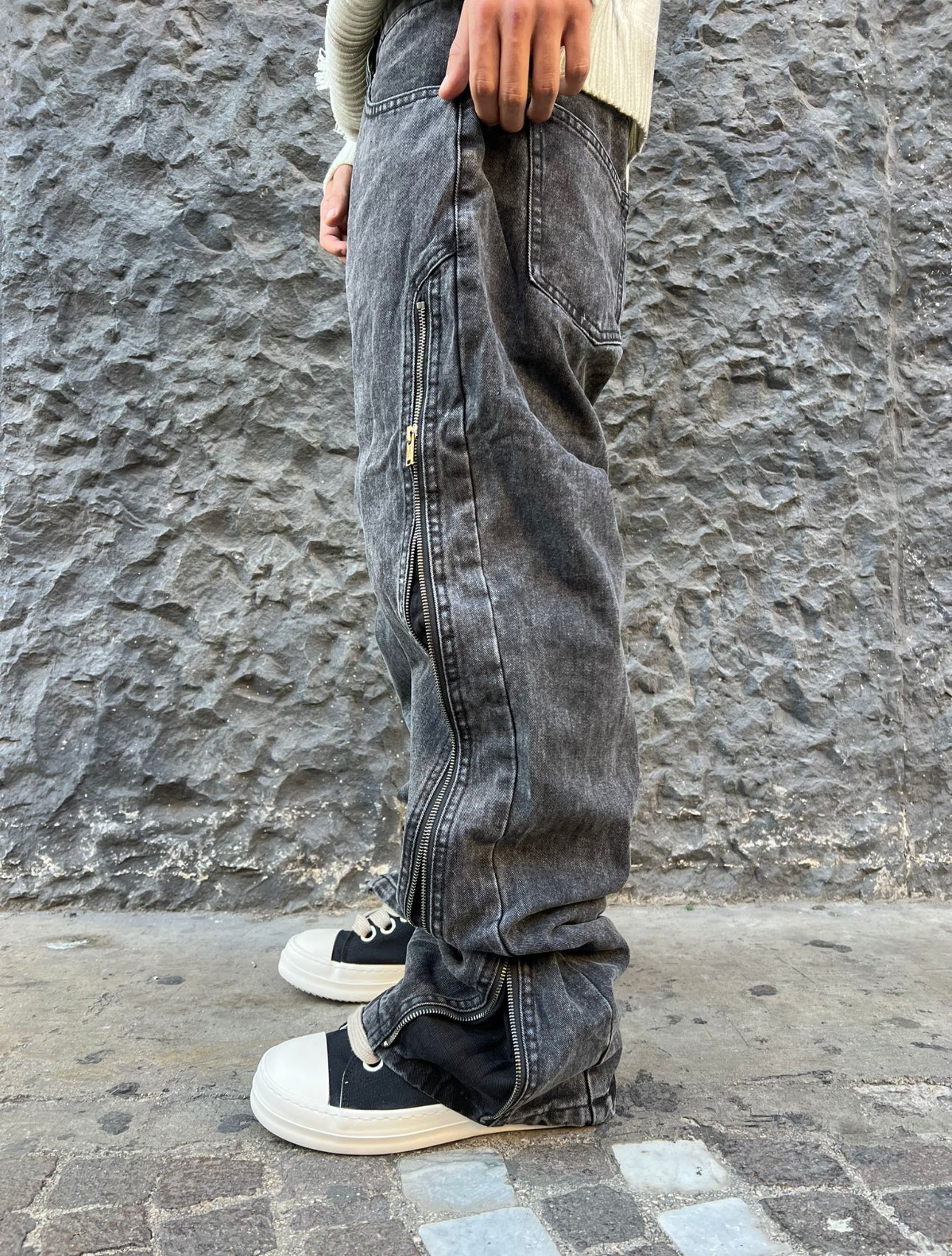 LONG ZIP GREY
