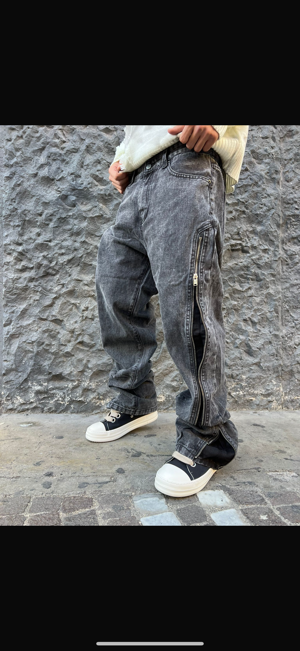 LONG ZIP GREY