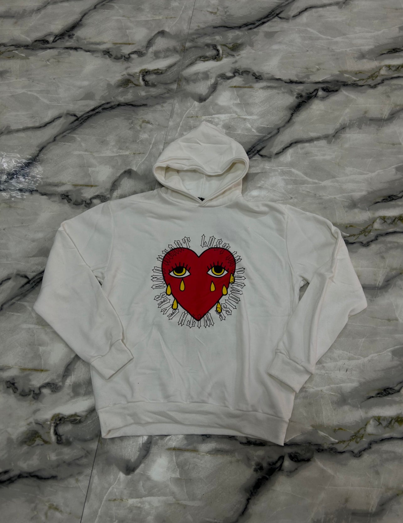 FELPA CUORE SACRO BIANCA