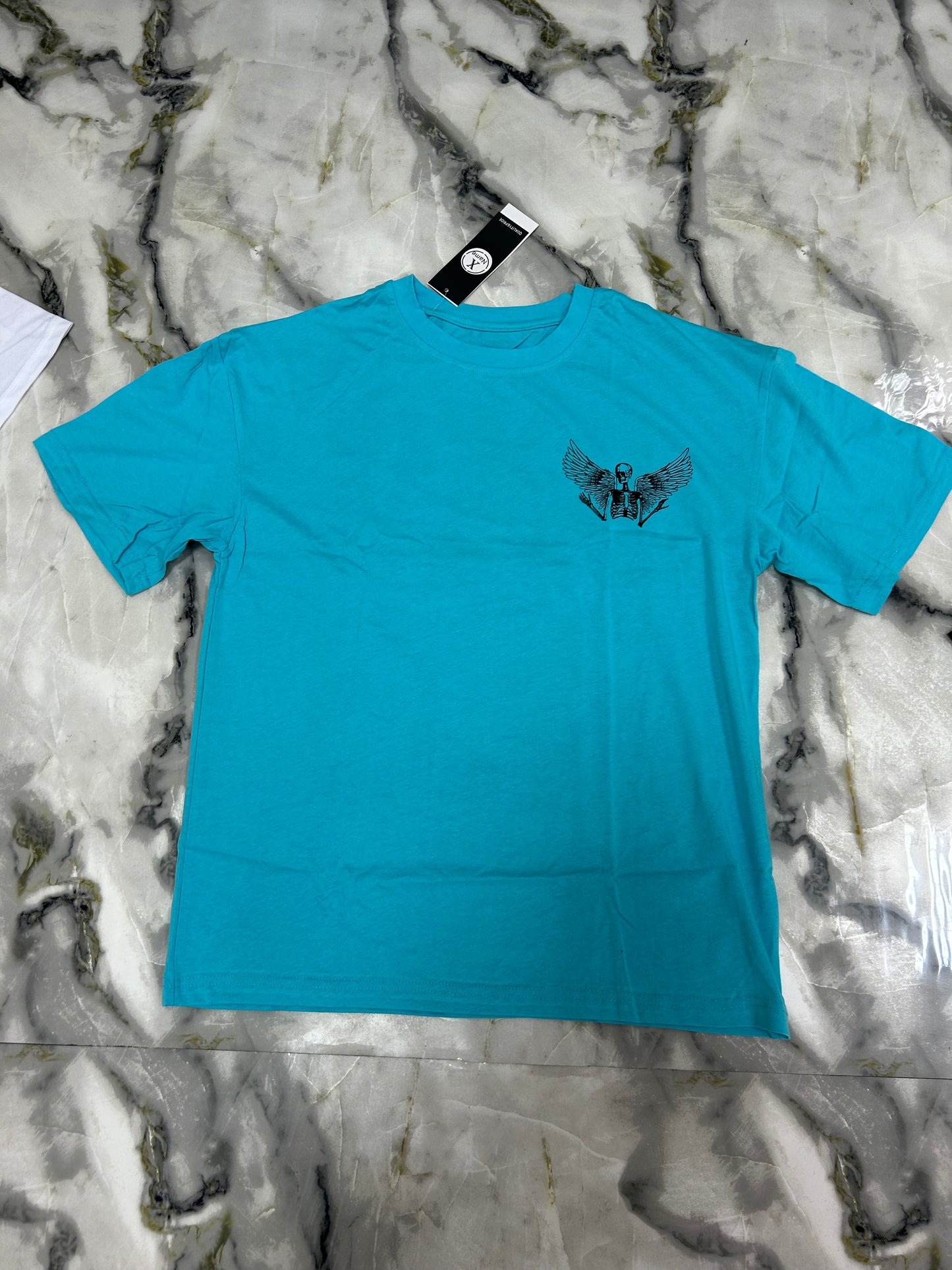 T-shirt X Name broke rules azzurro