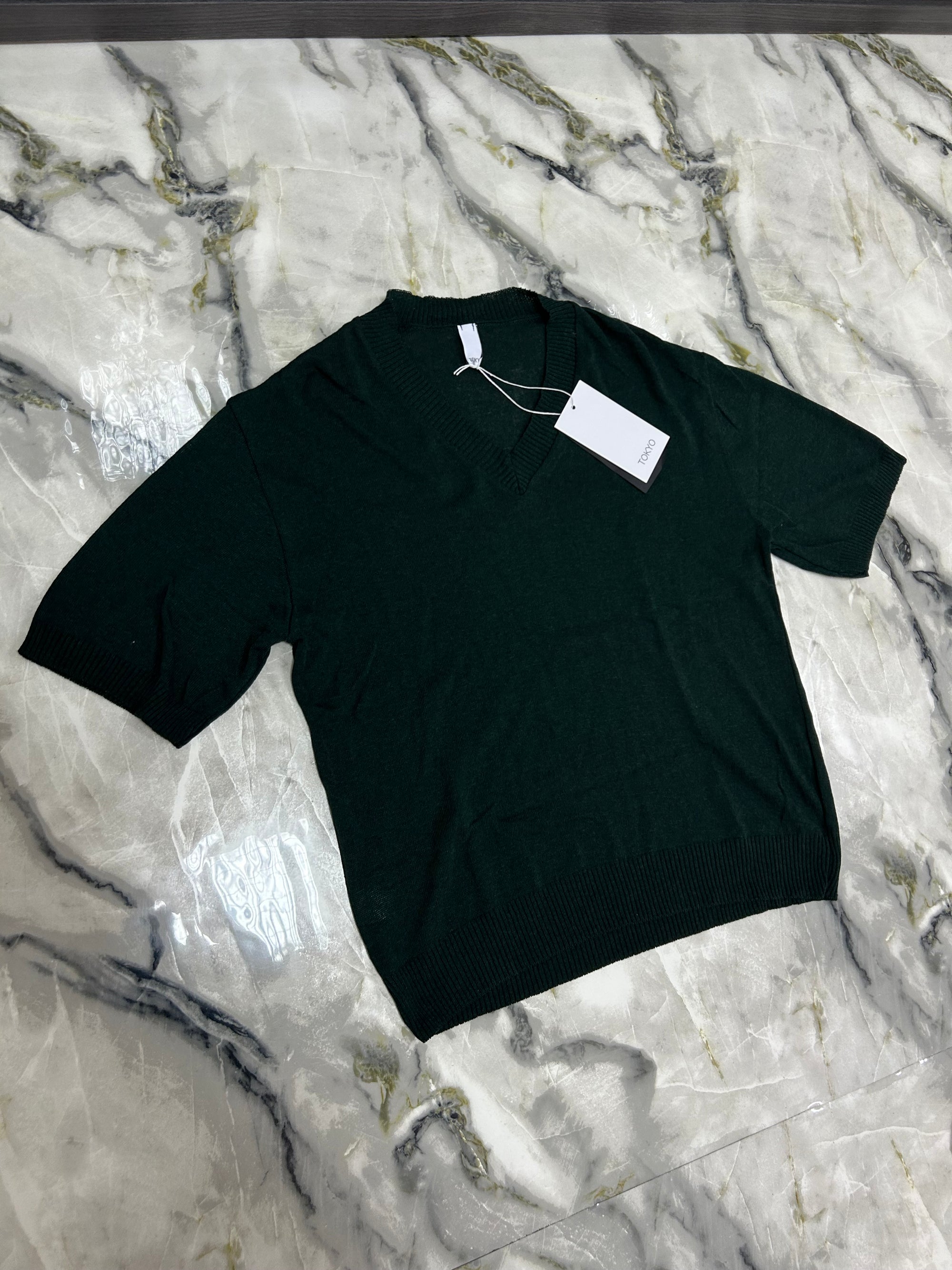 Maglioncino mezza mancia Tokyo verde scuro