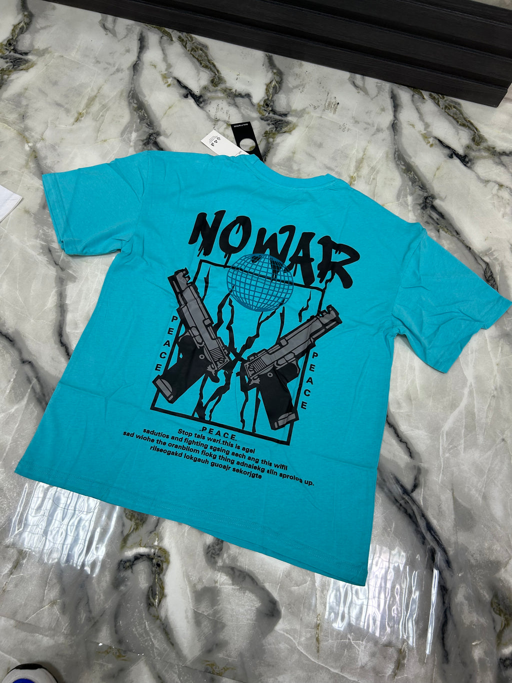 T-Shirt X nome Gun azzurra