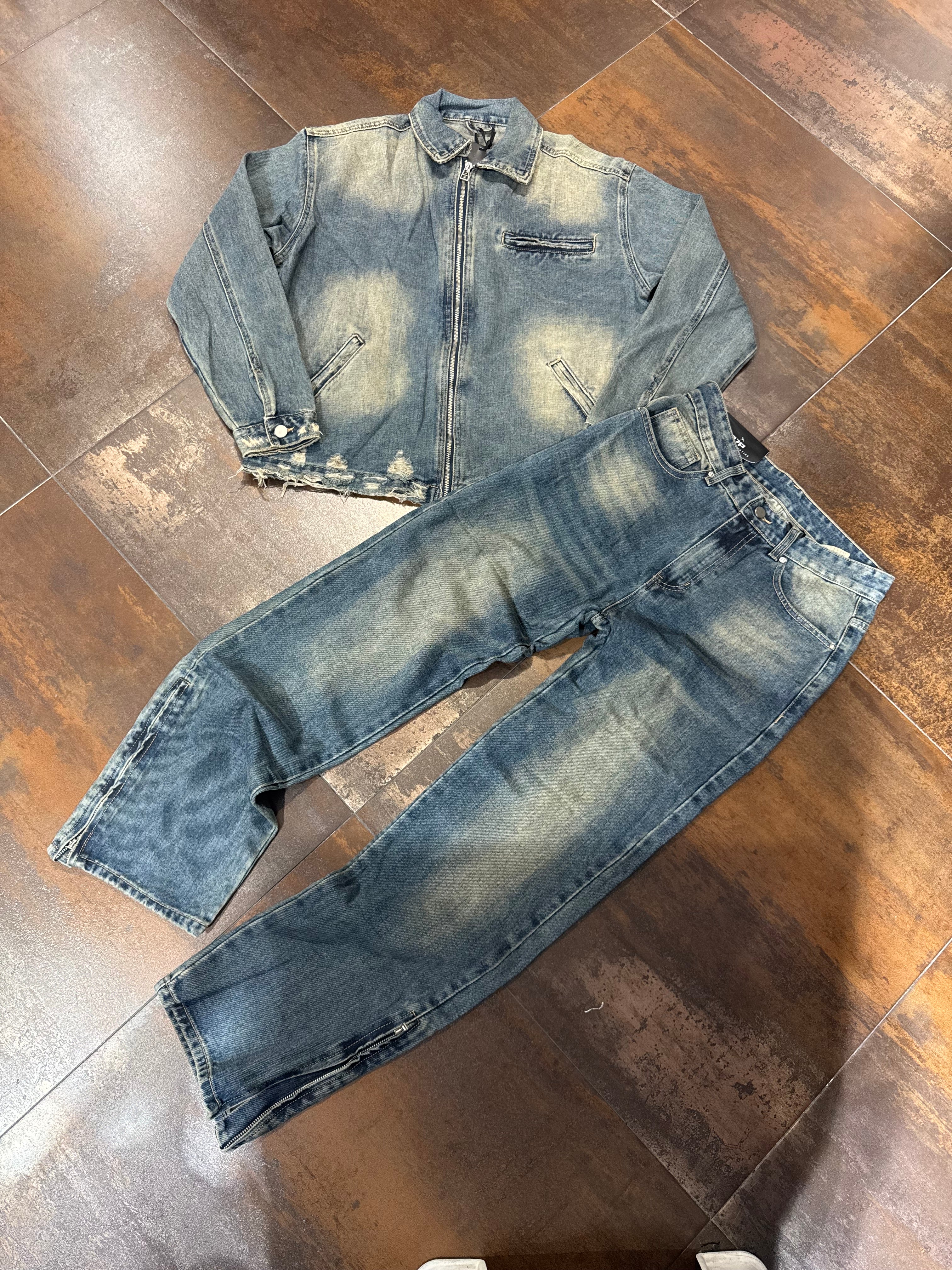 Coordinato jeans sabbiato