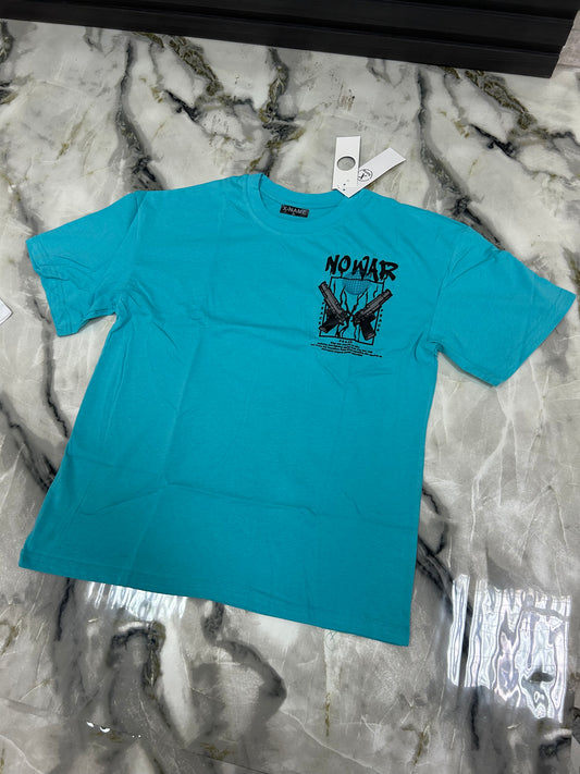 T-Shirt X nome Gun azzurra