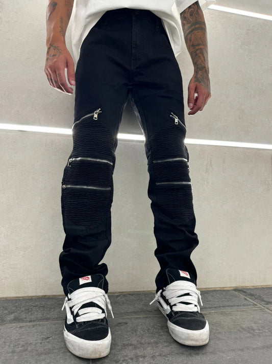 SKINNY 6 ZIP BLACK